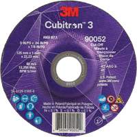 Meule &agrave; tronçonner Cubitron 3, 5" x 0,04", Arbre de 7/8", Type 27, C&eacute;ramique, 60 Tr/min Oxymax Inc