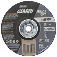 Gemini RightCut Right Angle Cut-Off Wheel, 6" x 0.045", 5/8"-11 Arbor, Type 27/42, Aluminum Oxide, 10185 RPM Oxymax Inc