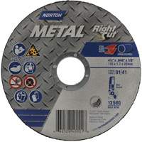 Metal RightCut Right Angle Cut-Off Wheel, 4-1/2" x 0.045", 7/8" Arbor, Type 01/41, Aluminum Oxide, 13580 RPM Oxymax Inc