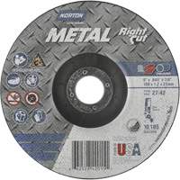 Metal RightCut Right Angle Cut-Off Wheel, 6" x 0.045", 7/8" Arbor, Type 27/42, Aluminum Oxide, 10190 RPM Oxymax Inc