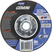 Gemini INOX/SS Right Angle Cut-Off Wheel, 4-1/2" x 3/32", 5/8"-11 Arbor, Type 27/42, Aluminum Oxide, 13580 RPM Oxymax Inc
