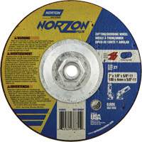 NorZon Plus SGZ  Grinding & Cutting Wheel, 7" x 1/8", 5/8"-11 Arbor, Type 27, Ceramic Alumina Oxymax Inc