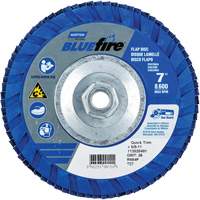BlueFire&reg; Standard-Density Flap Disc, 7" x 5/8"-11, Type 27, P36 Grit, Zirconia Alumina Oxymax Inc
