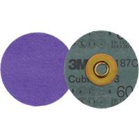 Disque en fibre Roloc Cubitron 3, 3" dia., Grain 60+, C&eacute;ramique Oxymax Inc
