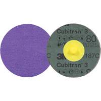 Disque en fibre Roloc Cubitron 3, 2" dia., Grain 80+, C&eacute;ramique Oxymax Inc