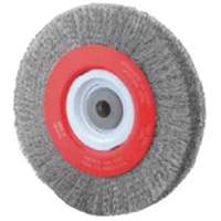 Crimped Bench Wheel, 8" Dia., 0.014" Fill, 1/2"-2 Arbor Oxymax Inc