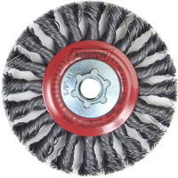 Full Cable Twist Wire Wheel, 4" Dia., 0.02" Fill, 5/8"-11 Arbor, Steel Oxymax Inc