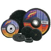 Disque &agrave; moyeu d&eacute;port&eacute; non tiss&eacute; pour d&eacute;capage rapide Bear-Tex, 4-1/2" dia., Grain Extra grossier, Carbure de silicium Oxymax Inc