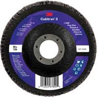 Cubitron 3 Conical  Flap Disc 1169F, 4-1/2" x 7/8", Type T29, 80+ Grit, Ceramic Oxymax Inc