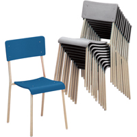 Ventura Stacking Chair, Polypropylene, Grey OD920 | Oxymax Inc