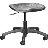 Shoptech Ergonomic Industrial Stools, Mobile, Adjustable, 16" - 21-1/2", Polyurethane Seat, Black Oxymax Inc
