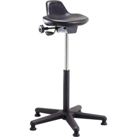 Shoptech Ergonomic Industrial Stools, Sit/Stand, Adjustable, 21" - 31", Polyurethane Seat, Black Oxymax Inc