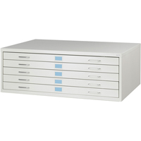 FacilTM Flat File Cabinets, 5 Drawers, 46" W x 32" D x 16-3/8" H OJ918 | Oxymax Inc