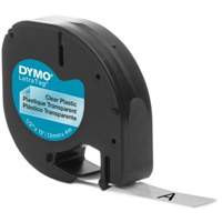 Labels for LetraTag Plus LT100-H, 12 mm x 157-12/25", Black on Clear ON377 | Oxymax Inc