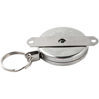 Self Retracting Key Chains, Chrome, 48" Cable, Mounting Bracket Attachment ON544 | Oxymax Inc
