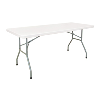 Table pliante, Rectangulaire, 72" l x 30" la, Polyéthylène, Blanc ON599 | Oxymax Inc