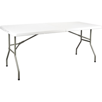 Table se pliant en deux, Rectangulaire, 72" l x 30" la, Polyéthylène, Blanc ON601 | Oxymax Inc