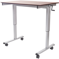 Adjustable Stand-Up Workstations, Stand-Alone Desk, 48-1/2" H x 59" W x 29-1/2" D, Walnut OP283 | Oxymax Inc