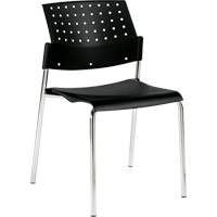 Armless Stacking Chair, Plastic, 33" High, 300 lbs. Capacity, Black Oxymax Inc