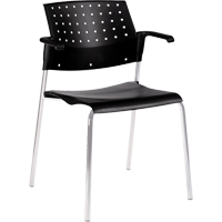 Stacking Chairs, Plastic, 33" High, 300 lbs. Capacity, Black Oxymax Inc