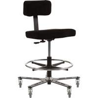 TF 160™ Ergonomic Welding Chair, Mobile, Adjustable, Fabric Seat, Black/Grey OP498 | Oxymax Inc