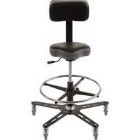 TF150™ Industrial Grade Ergonomic Chair, Mobile, Adjustable, 20-1/2" - 28-1/2", Vinyl Seat, Black/Grey OP502 | Oxymax Inc