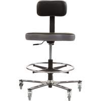 TF 160™ Ergonomic Chair, Mobile, Adjustable, Vinyl Seat, Black/Grey OP504 | Oxymax Inc