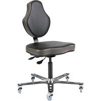 Chaise ergonomique à inclinaison réglable Vega<sup>MC</sup>, Mobile, Ajustable, Vinyle Siège, Noir/gris OP508 | Oxymax Inc
