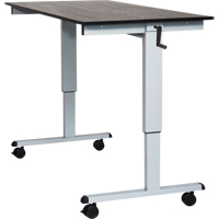 Adjustable Stand-Up Desk, Stand-Alone Desk, 48-1/2" H x 59" W x 29-1/2" D, Black OP531 | Oxymax Inc