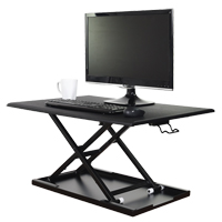 Adjustable Stand-Up Desk, Desktop Unit, 15-3/4" H x 31-1/2" W x 22-1/2" D, Black OP563 | Oxymax Inc