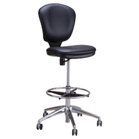 Chaise &agrave; hauteur ajustable Metro, Vinyle, Noir, Capacit&eacute; 250 lb Oxymax Inc