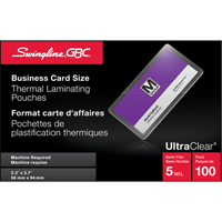 Swingline™ GBC<sup>®</sup> UltraClear™ Laminating Business Card Pouches OP832 | Oxymax Inc