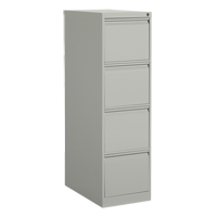 Vertical Filing Cabinet, Steel, 4 Drawers, 15-1/7" W x 25" D x 52" H, Grey Oxymax Inc