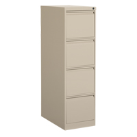 Vertical Filing Cabinet, Steel, 4 Drawers, 15-1/7" W x 25" D x 52" H, Beige Oxymax Inc