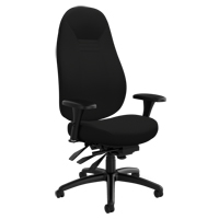 Chaise confortable à dos élevé, Polyester, Noir, Capacité 300 lb OP928 | Oxymax Inc