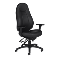 Chaise confortable à dos élevé, Cuir, Noir, Capacité 300 lb OP929 | Oxymax Inc