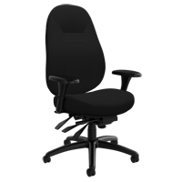 Chaise confortable à dos moyen, Polyester, Noir, Capacité 300 lb OP930 | Oxymax Inc