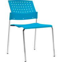 Armless Stacking Chairs, Plastic, 33" High, 300 lbs. Capacity, Blue Oxymax Inc