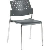 Armless Stacking Chairs, Plastic, 33" High, 300 lbs. Capacity, Grey Oxymax Inc