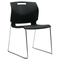 Chair, Plastic, 32-1/2" High, 300 lbs. Capacity, Black Oxymax Inc