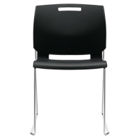 Chair, Plastic, 32-1/2" High, 300 lbs. Capacity, Black Oxymax Inc