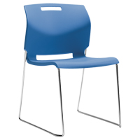 Chair, Plastic, 32-1/2" High, 300 lbs. Capacity, Blue Oxymax Inc