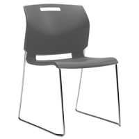 Chair, Plastic, 32-1/2" High, 300 lbs. Capacity, Grey Oxymax Inc