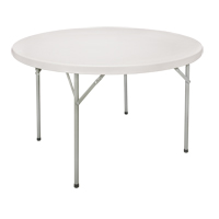 Table pliante, Ronde, 48" l x 48" la, Polyéthylène, Blanc OQ320 | Oxymax Inc