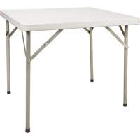Table pliante, Carrée, 34" l x 34" la, Polyéthylène, Blanc OQ714 | Oxymax Inc
