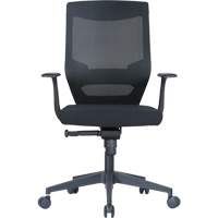 Chaise de bureau ajustable à basculement synchronisé série Activ<sup>MC</sup>, Tissu/Mailles, Noir, Capacité 250 lb OQ963 | Oxymax Inc