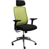 Chaise de bureau ajustable série Era<sup>MC</sup> avec appui-tête, Tissu/Mailles, Vert, Capacité 250 lb OQ969 | Oxymax Inc