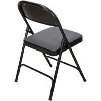 Chaise pliante de luxe en tissu rembourrée, Acier, Gris, Capacité 300 lb OR434 | Oxymax Inc