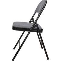 Chaise pliante de luxe en tissu rembourrée, Acier, Gris, Capacité 300 lb OR434 | Oxymax Inc