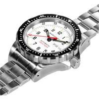Très grande montre automatique édition arctique avec jour/date avec bracelet en acier inoxydable, Numérique, À piles, 46 mm, Argent OR478 | Oxymax Inc